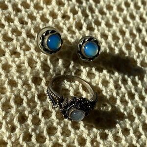 Faux Moonstone Jewelry Set